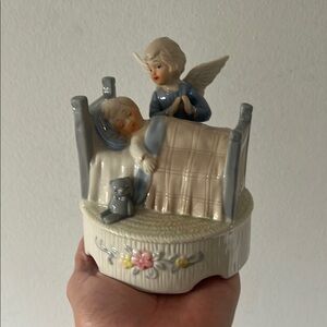 Vintage Porcelain Angel Kneeling at Child's Bedside